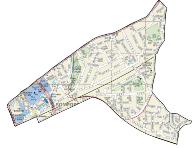 The proposed 'Gidea Park' ward.
